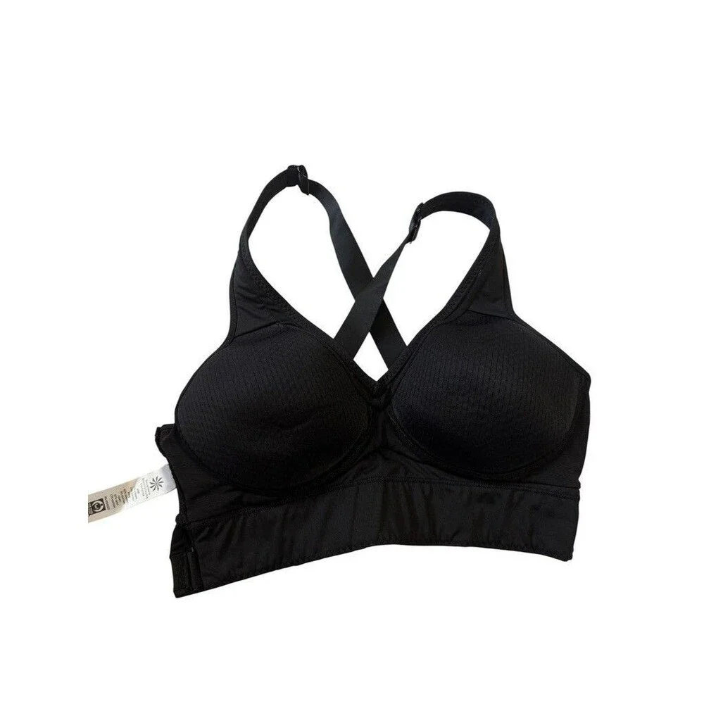 ATHLETA Women's SMALL Crisscross Full Coverage Wireless Sports Bra Black